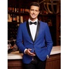image:imageCOOFANDY Mens Tuxedo Jacket One Button Dress Suit Blazer Jacket for Wedding Dinner Prom PartyBlue