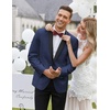 image:imageCOOFANDY Mens Tuxedo Jacket One Button Dress Suit Blazer Jacket for Wedding Dinner Prom PartyDark Blue