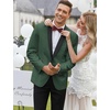 image:imageCOOFANDY Mens Tuxedo Jacket One Button Dress Suit Blazer Jacket for Wedding Dinner Prom PartyDeep Green