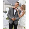image:imageCOOFANDY Mens Tuxedo Jacket One Button Dress Suit Blazer Jacket for Wedding Dinner Prom PartyGray