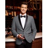 image:imageCOOFANDY Mens Tuxedo Jacket One Button Dress Suit Blazer Jacket for Wedding Dinner Prom PartyGray