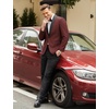 image:imageCOOFANDY Mens Tuxedo Jacket One Button Dress Suit Blazer Jacket for Wedding Dinner Prom PartyRedjacquard