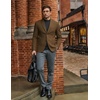 image:imageCOOFANDY Mens Tweed Blazer Slim Fit Casual Sport Coat Two Button Knit Suit JacketBrown