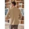 image:imageCOOFANDY Mens Tweed Blazer Slim Fit Casual Sport Coat Two Button Knit Suit JacketKhaki