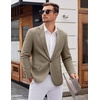 image:imageCOOFANDY Mens Tweed Herringbone Blazer One Button Casual Sports Coats Slim Fit Suit Jackets Formal Dress BlazersArmy Green