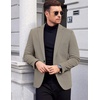 image:imageCOOFANDY Mens Tweed Herringbone Blazer One Button Casual Sports Coats Slim Fit Suit Jackets Formal Dress BlazersArmy Green