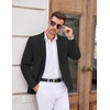 image:imageCOOFANDY Mens Tweed Herringbone Blazer One Button Casual Sports Coats Slim Fit Suit Jackets Formal Dress BlazersBlack