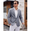 image:imageCOOFANDY Mens Tweed Herringbone Blazer One Button Casual Sports Coats Slim Fit Suit Jackets Formal Dress BlazersBlue