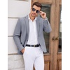 image:imageCOOFANDY Mens Tweed Herringbone Blazer One Button Casual Sports Coats Slim Fit Suit Jackets Formal Dress BlazersBlue