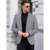 image:imageCOOFANDY Mens Tweed Herringbone Blazer One Button Casual Sports Coats Slim Fit Suit Jackets Formal Dress BlazersBlue