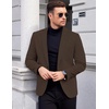 image:imageCOOFANDY Mens Tweed Herringbone Blazer One Button Casual Sports Coats Slim Fit Suit Jackets Formal Dress BlazersBrown
