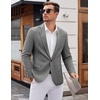 image:imageCOOFANDY Mens Tweed Herringbone Blazer One Button Casual Sports Coats Slim Fit Suit Jackets Formal Dress BlazersDark Grey