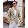 image:imageCOOFANDY Mens Tweed Herringbone Blazer One Button Casual Sports Coats Slim Fit Suit Jackets Formal Dress BlazersKhaki