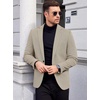image:imageCOOFANDY Mens Tweed Herringbone Blazer One Button Casual Sports Coats Slim Fit Suit Jackets Formal Dress BlazersKhaki