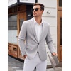 image:imageCOOFANDY Mens Tweed Herringbone Blazer One Button Casual Sports Coats Slim Fit Suit Jackets Formal Dress BlazersLight Grey