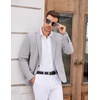 image:imageCOOFANDY Mens Tweed Herringbone Blazer One Button Casual Sports Coats Slim Fit Suit Jackets Formal Dress BlazersLight Grey
