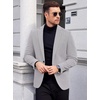 image:imageCOOFANDY Mens Tweed Herringbone Blazer One Button Casual Sports Coats Slim Fit Suit Jackets Formal Dress BlazersLight Grey