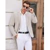image:imageCOOFANDY Mens Tweed Herringbone Blazer One Button Casual Sports Coats Slim Fit Suit Jackets Formal Dress BlazersLight Khaki
