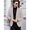 image:imageCOOFANDY Mens Tweed Herringbone Blazer One Button Casual Sports Coats Slim Fit Suit Jackets Formal Dress BlazersLight Khaki