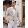 image:imageCOOFANDY Mens Tweed Herringbone Blazer One Button Casual Sports Coats Slim Fit Suit Jackets Formal Dress BlazersLight Khaki