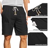 image:imageCOOFANDY Mens UltraLight Summer Shorts Casual Drawstring 9 Linen Shorts with PocketsBlack
