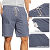 image:imageCOOFANDY Mens UltraLight Summer Shorts Casual Drawstring 9 Linen Shorts with PocketsBlue Grey