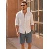 image:imageCOOFANDY Mens UltraLight Summer Shorts Casual Drawstring 9 Linen Shorts with PocketsDark Grey