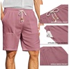 image:imageCOOFANDY Mens UltraLight Summer Shorts Casual Drawstring 9 Linen Shorts with PocketsDusty Pink