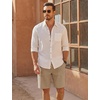 image:imageCOOFANDY Mens UltraLight Summer Shorts Casual Drawstring 9 Linen Shorts with PocketsKhaki
