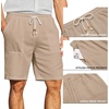 image:imageCOOFANDY Mens UltraLight Summer Shorts Casual Drawstring 9 Linen Shorts with PocketsKhaki