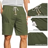 image:imageCOOFANDY Mens UltraLight Summer Shorts Casual Drawstring 9 Linen Shorts with PocketsOlive Green