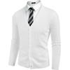 image:imageCOOFANDY Mens V Neck Cardigan Sweater Casual Lightweight Button Down Knitted Cardigan SweaterAll White