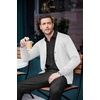 image:imageCOOFANDY Mens V Neck Cardigan Sweater Casual Lightweight Button Down Knitted Cardigan SweaterAll White