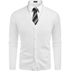 image:imageCOOFANDY Mens V Neck Cardigan Sweater Casual Lightweight Button Down Knitted Cardigan SweaterAll White