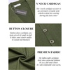 image:imageCOOFANDY Mens V Neck Cardigan Sweater Casual Lightweight Button Down Knitted Cardigan SweaterArmy Green