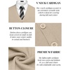 image:imageCOOFANDY Mens V Neck Cardigan Sweater Casual Lightweight Button Down Knitted Cardigan SweaterBeige