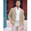 image:imageCOOFANDY Mens V Neck Cardigan Sweater Casual Lightweight Button Down Knitted Cardigan SweaterBeige