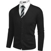 image:imageCOOFANDY Mens V Neck Cardigan Sweater Casual Lightweight Button Down Knitted Cardigan SweaterBlack