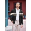 image:imageCOOFANDY Mens V Neck Cardigan Sweater Casual Lightweight Button Down Knitted Cardigan SweaterBlack Stripe