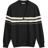 image:imageCOOFANDY Mens V Neck Cardigan Sweater Casual Lightweight Button Down Knitted Cardigan SweaterBlack Stripe