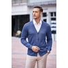 image:imageCOOFANDY Mens V Neck Cardigan Sweater Casual Lightweight Button Down Knitted Cardigan SweaterBlue