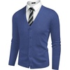 image:imageCOOFANDY Mens V Neck Cardigan Sweater Casual Lightweight Button Down Knitted Cardigan SweaterBlue