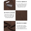 image:imageCOOFANDY Mens V Neck Cardigan Sweater Casual Lightweight Button Down Knitted Cardigan SweaterBrown