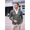 image:imageCOOFANDY Mens V Neck Cardigan Sweater Casual Lightweight Button Down Knitted Cardigan SweaterDark Grey
