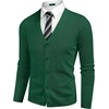 image:imageCOOFANDY Mens V Neck Cardigan Sweater Casual Lightweight Button Down Knitted Cardigan SweaterGreen