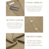 image:imageCOOFANDY Mens V Neck Cardigan Sweater Casual Lightweight Button Down Knitted Cardigan SweaterKhaki