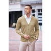 image:imageCOOFANDY Mens V Neck Cardigan Sweater Casual Lightweight Button Down Knitted Cardigan SweaterKhaki