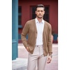 image:imageCOOFANDY Mens V Neck Cardigan Sweater Casual Lightweight Button Down Knitted Cardigan SweaterLight Brown