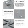 image:imageCOOFANDY Mens V Neck Cardigan Sweater Casual Lightweight Button Down Knitted Cardigan SweaterLight Grey