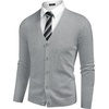 image:imageCOOFANDY Mens V Neck Cardigan Sweater Casual Lightweight Button Down Knitted Cardigan SweaterLight Grey